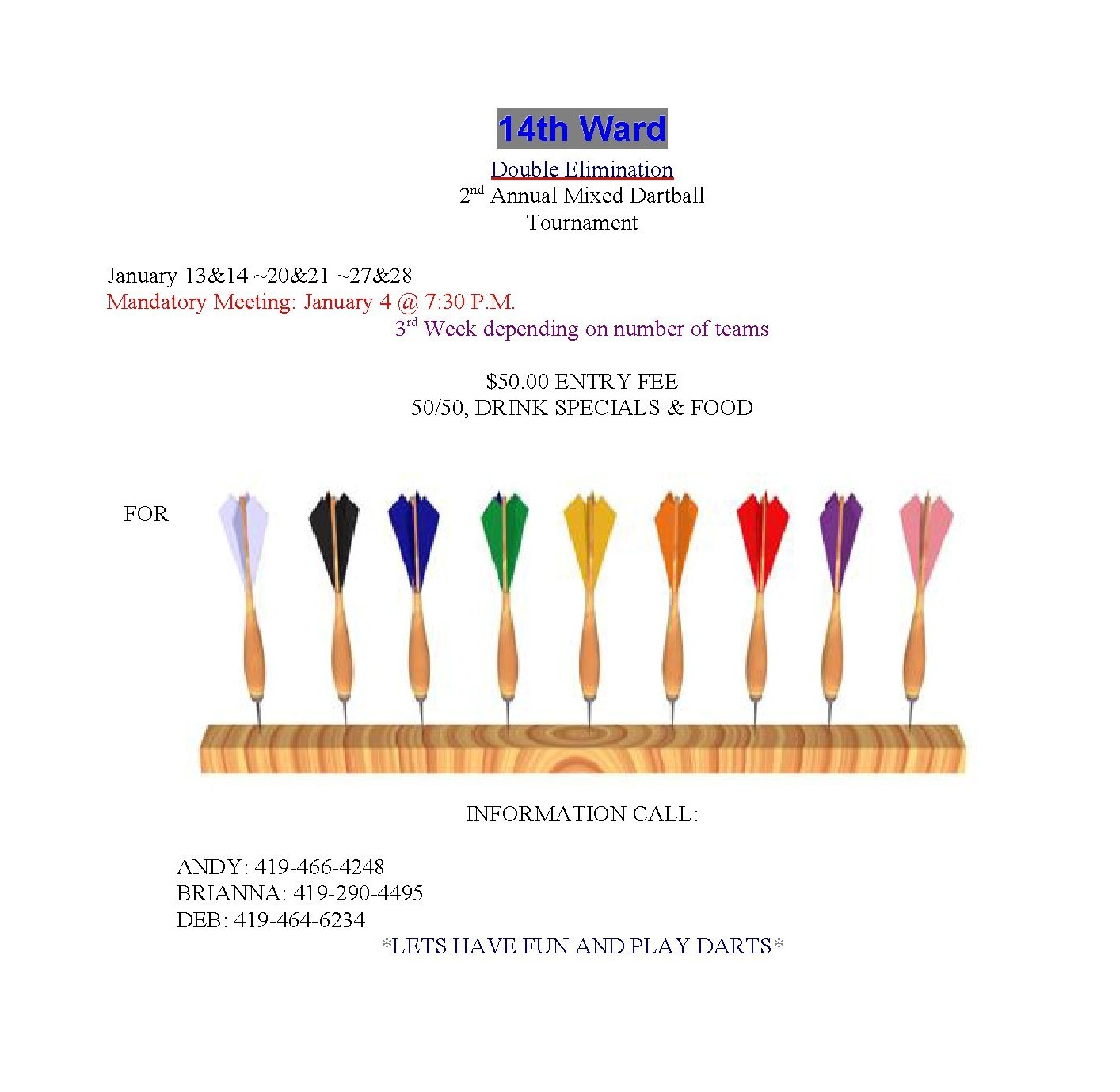 Toledo Dartball 201516